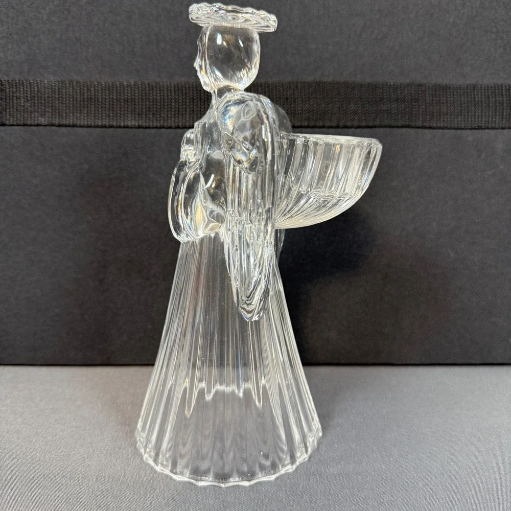 Clear Glass Angel‎ Candle Holder Taper Votive Tealight Table Decor